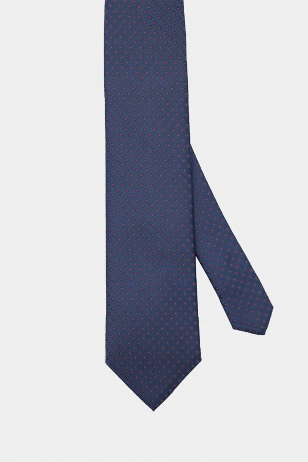 navy dot red necktie dgrie