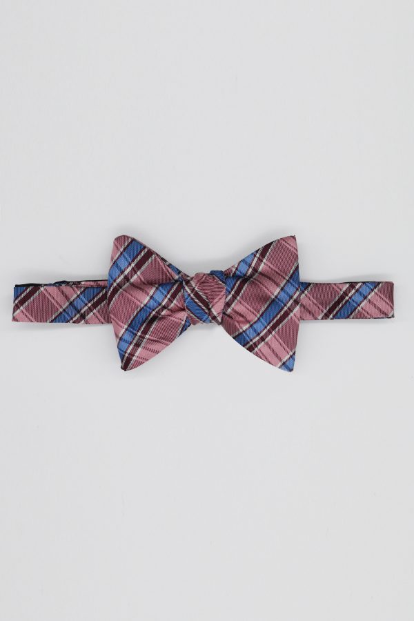 pink plaid pattern bowtie dgrie