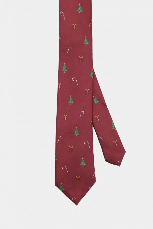 red burgundy christmas necktie dgrie 1