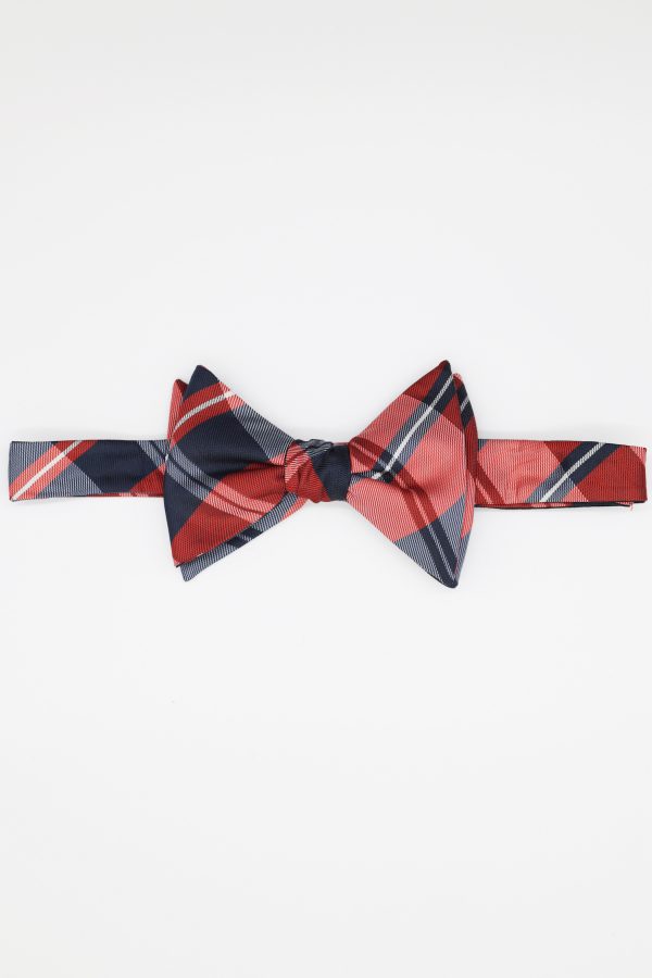 red navy pin stripe bowtie dgrie