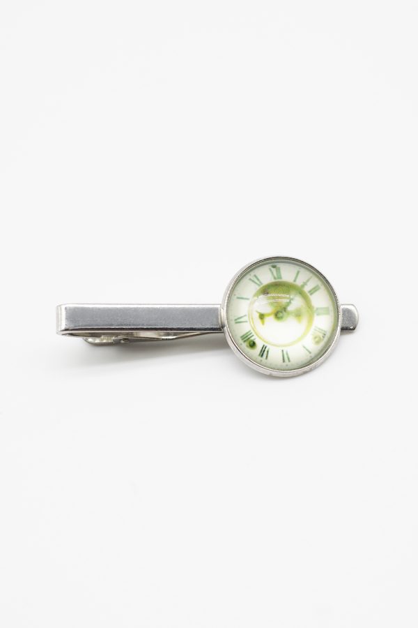 silver clock tie clip dgrie