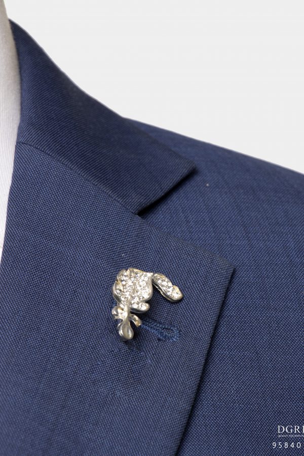 silver diamond leaf brooch dgrie 2