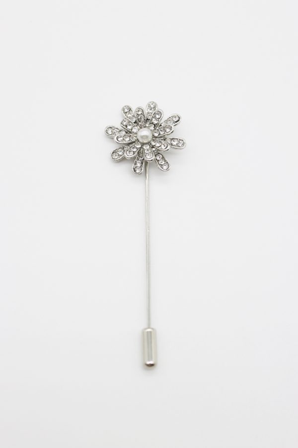 silver flower dia lapel pin dgrie