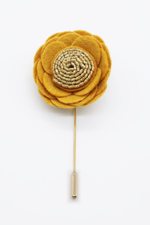 yellow gutter flower lapel pin dgrie