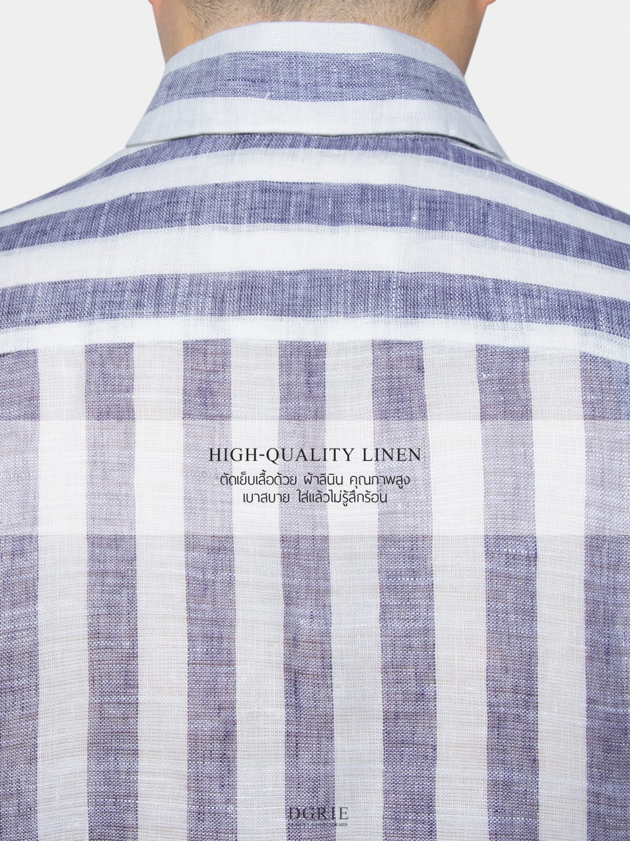 heavy navy stripe linen shirt dgrie 5