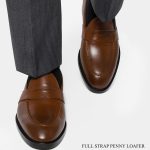 dgrie cognac full strap penny loafer shoes dgrie 1