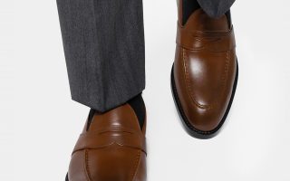 dgrie cognac full strap penny loafer shoes dgrie 1
