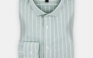 dgrie play green cotton linen stripe shirt dgrie