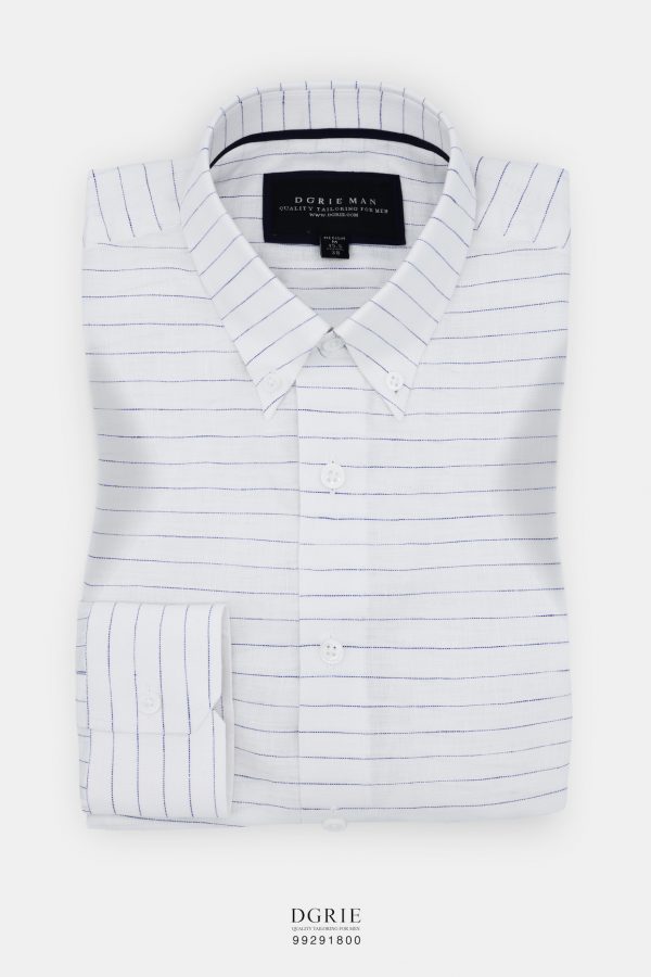 premium white linen striped shirt dgrie 1