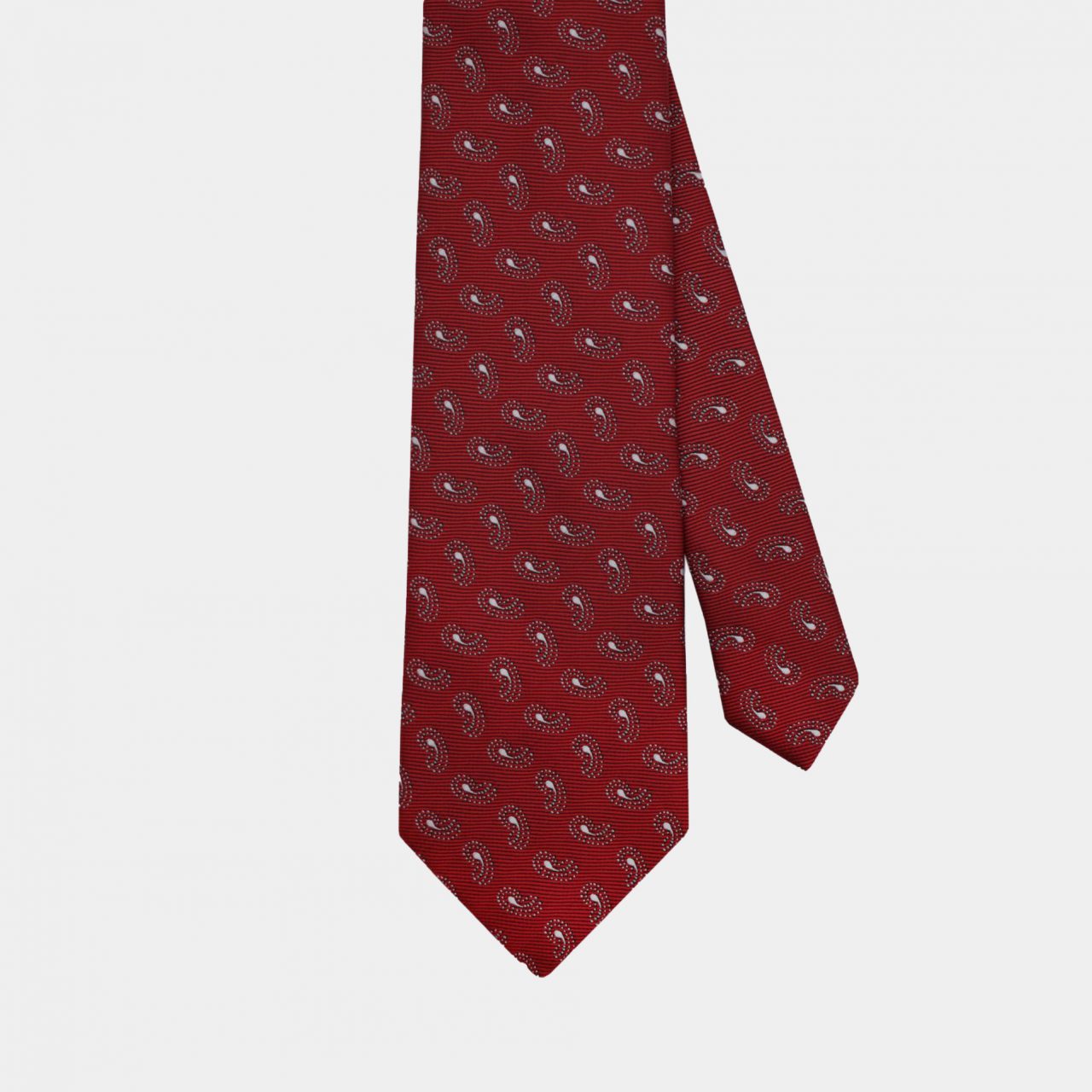 red paisley mini red necktie dgrie 1
