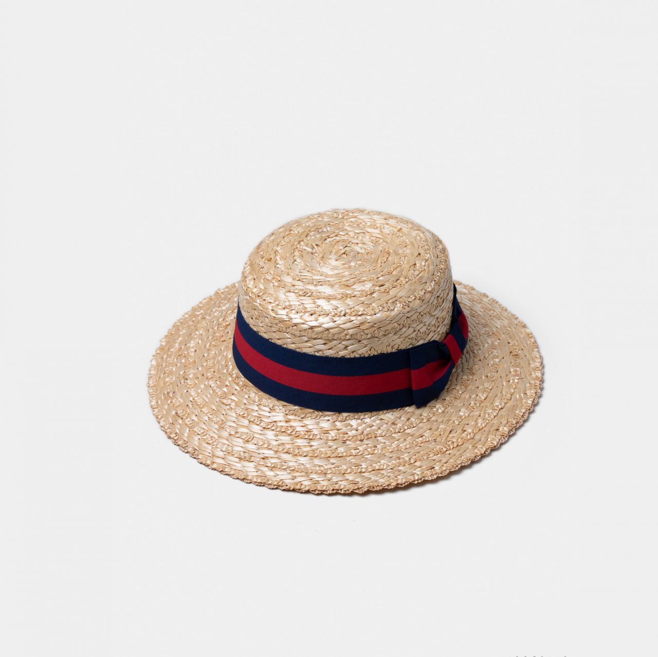 boater hat red strip ribbon dgrie