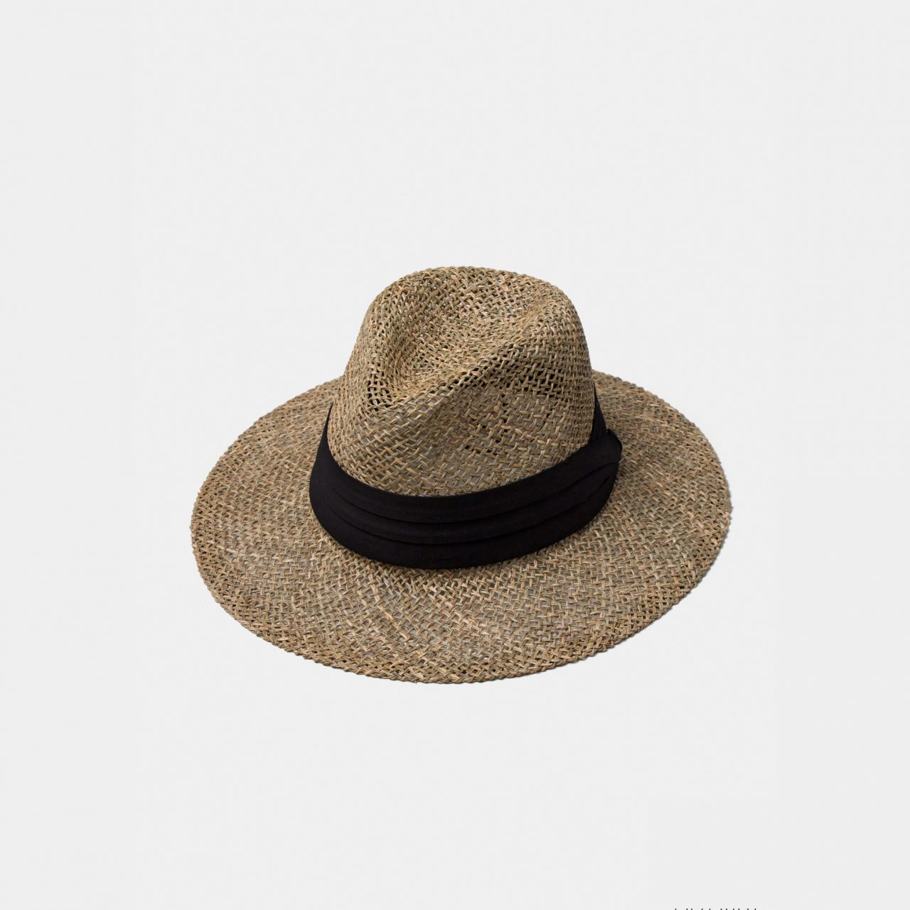 Fedora weave Black Ribbon Hat-หมวกสานริบบิ้นสีดำ - DGRIE - SHOP