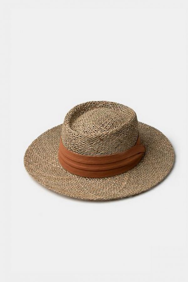 panama weave brown ribbon hat dgrie 2