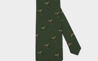 classic green bird necktie dgrie