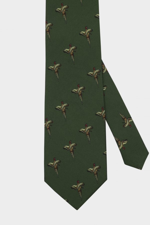 classic green bird necktie dgrie