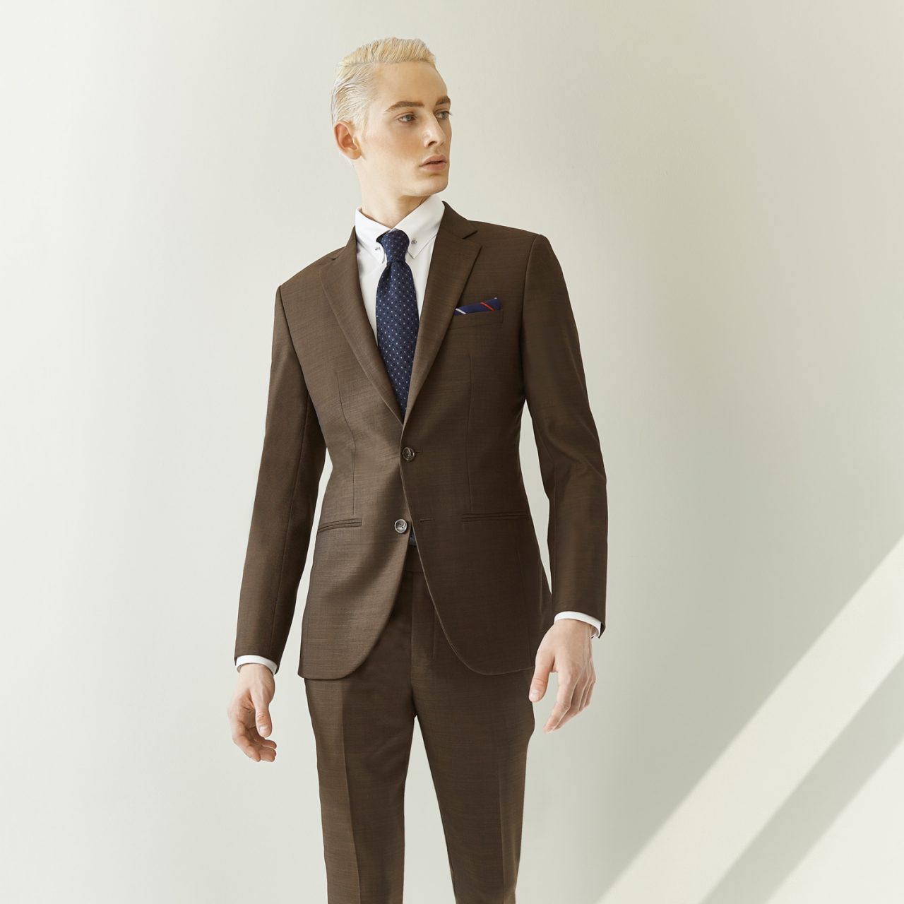 dgrie caesar mocha brown wool 1vent jacket suit dgrie