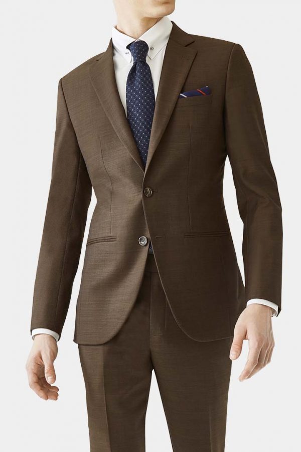 dgrie caesar mocha brown wool 1vent jacket suit dgrie