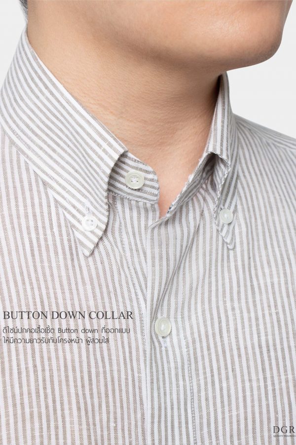 dgrie button down linen gray stripe shirt dgrie 2