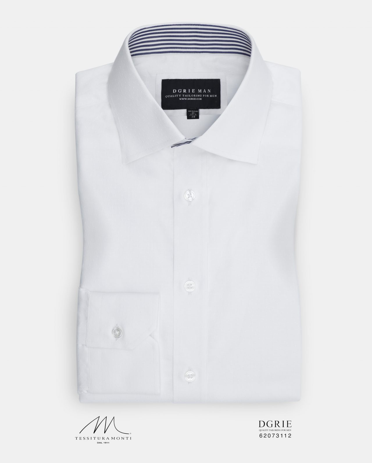monti white dot spread collar shirt dgrie