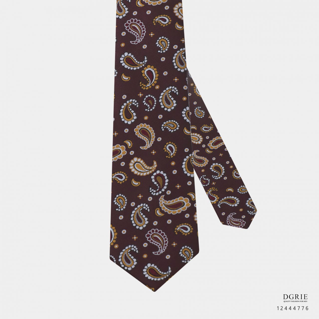 crimson paisley yellow necktie dgrie