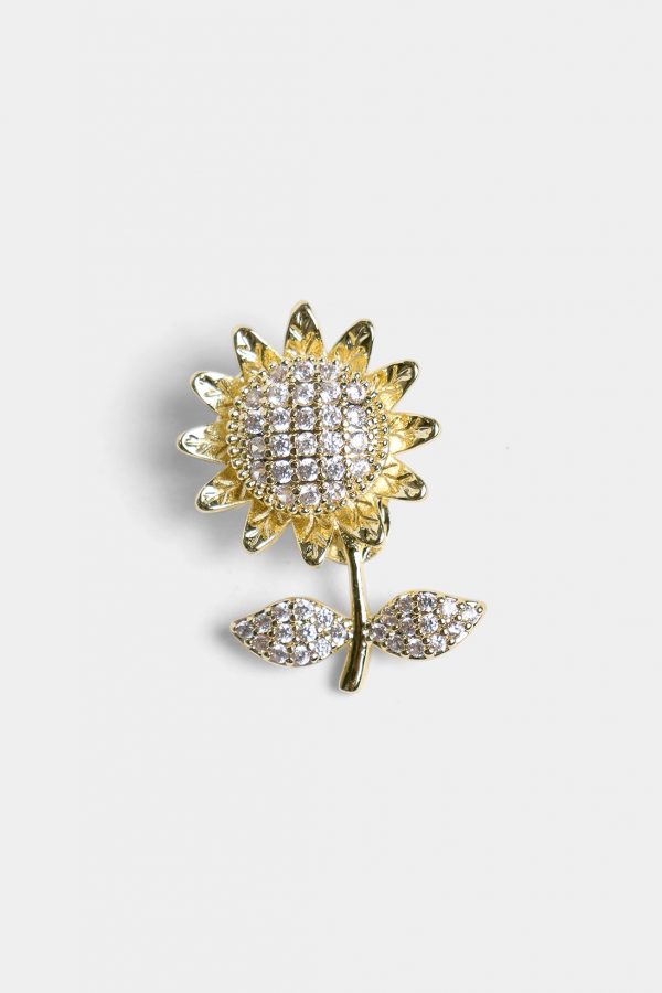 diamord gold sunflower brooch dgrie 1