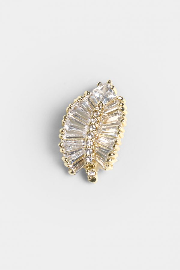 elesant crystal leaf brooch dgrie