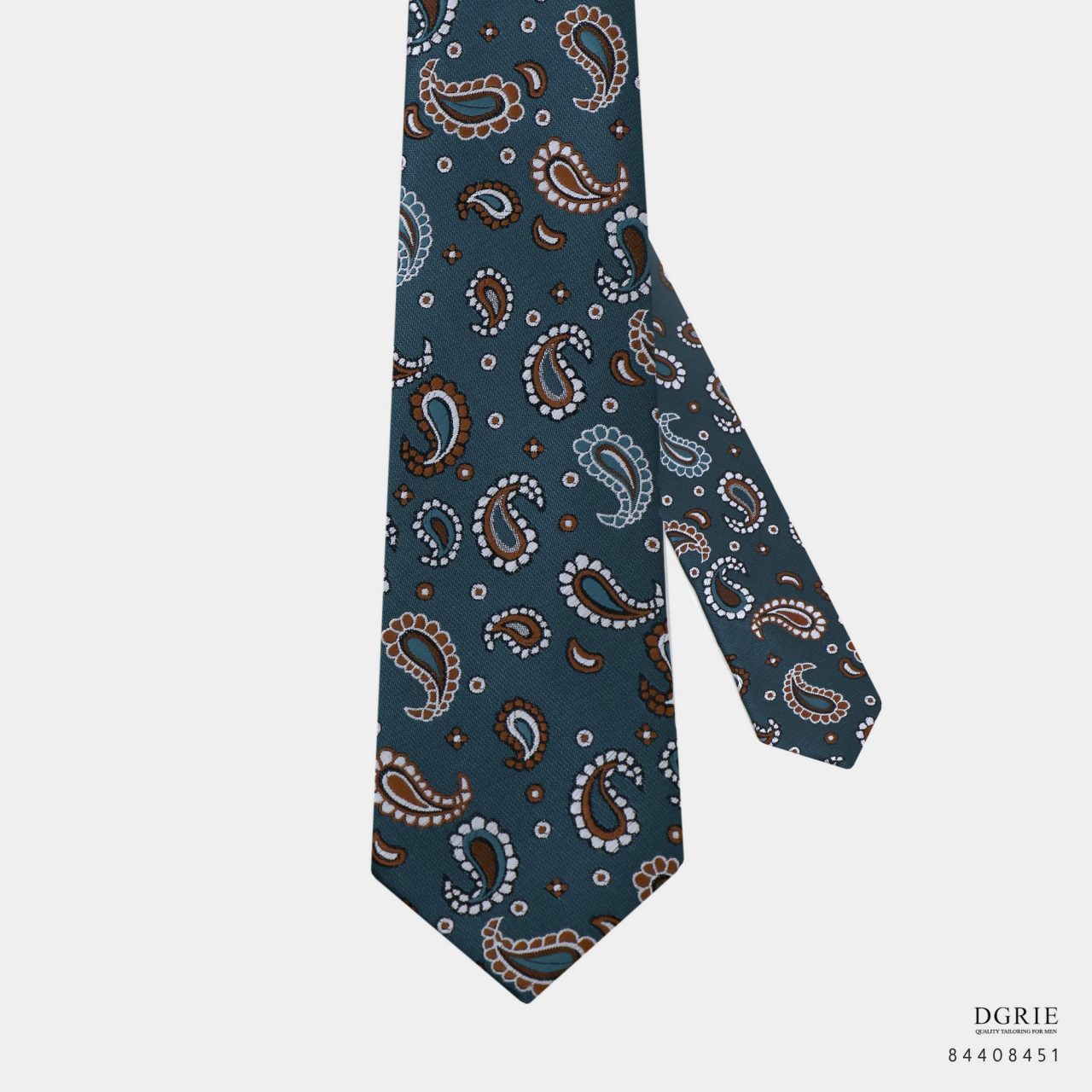 green paisley golden brown necktie dgrie 1