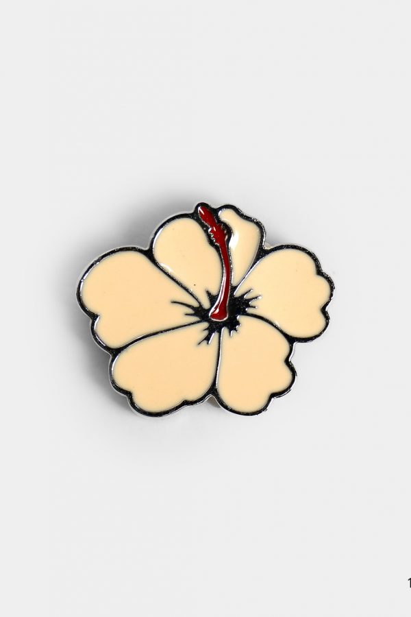 white hibicos flower brooch dgrie