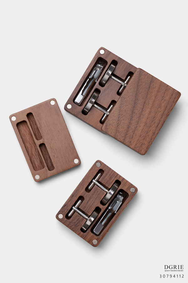 dgrie wooden cufflink amp tie clip box set dgrie 4