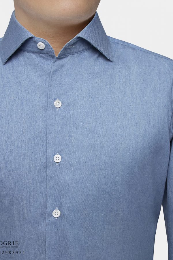 dgrie italian blue bleached denim spread collar shirts dgrie 1