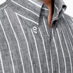 dgrie linen grayampwhite strip button down collar shirt dgrie 10
