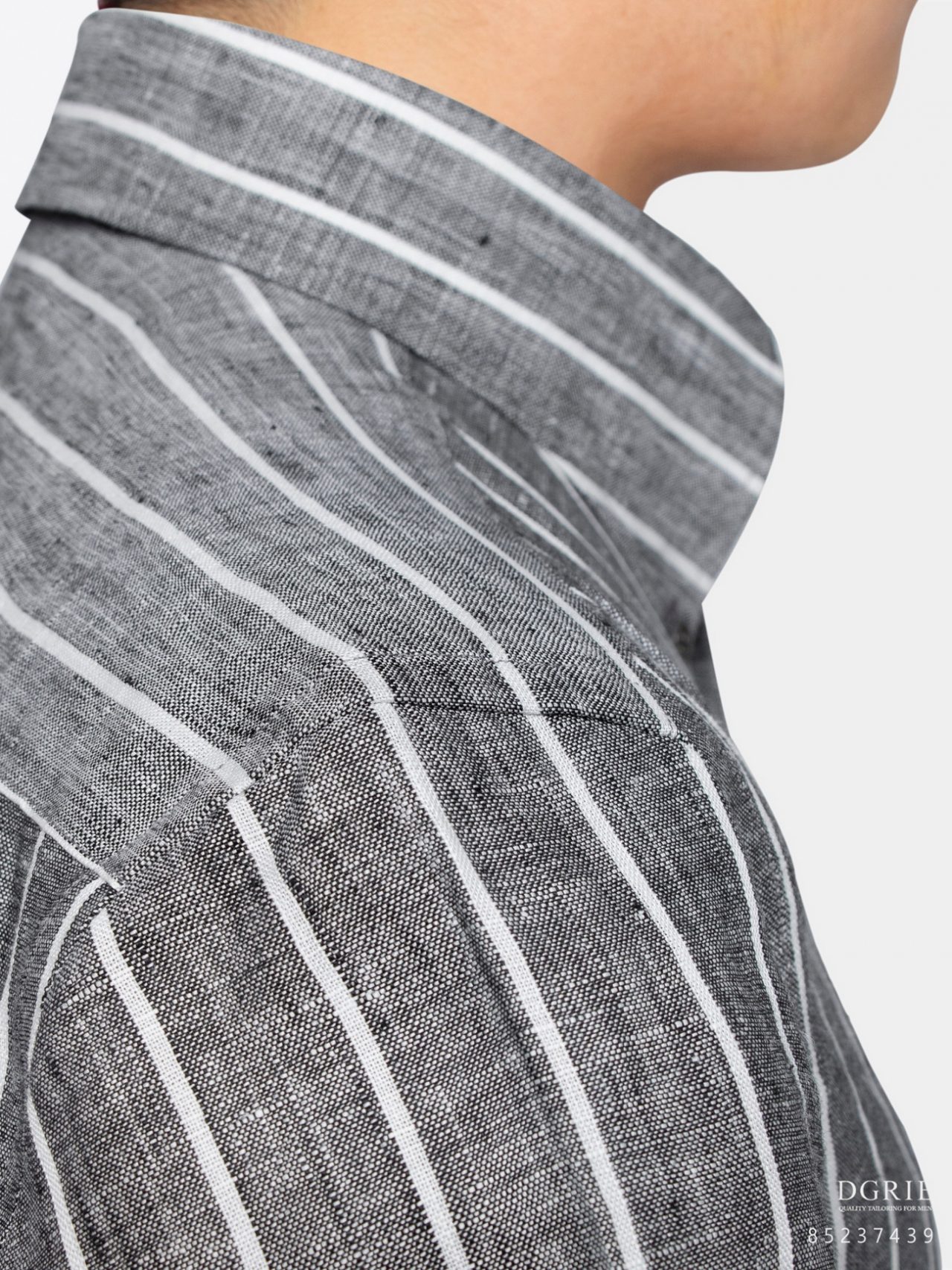 dgrie linen grayampwhite strip button down collar shirt dgrie 8