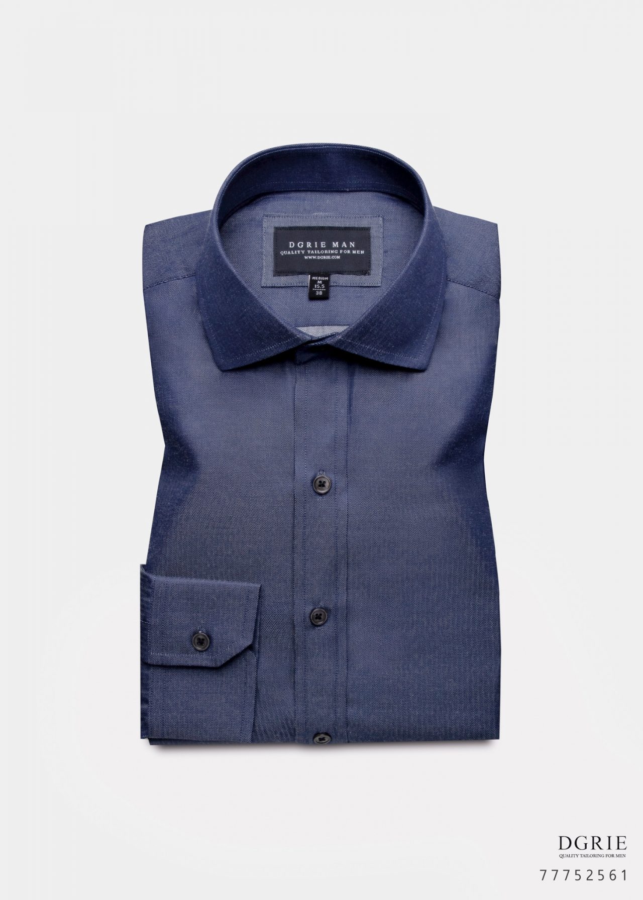 dgrie navy blue cotton linen herringbone shirt dgrie 1