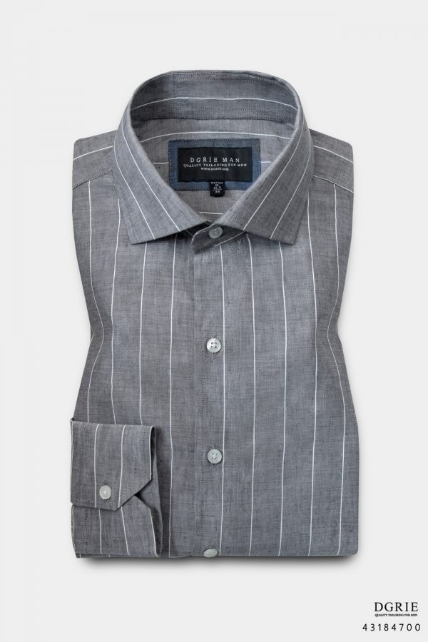 gray wt stripe cotton linen shirt dgrie 1