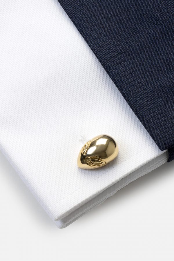 alien head gold cufflink dgrie