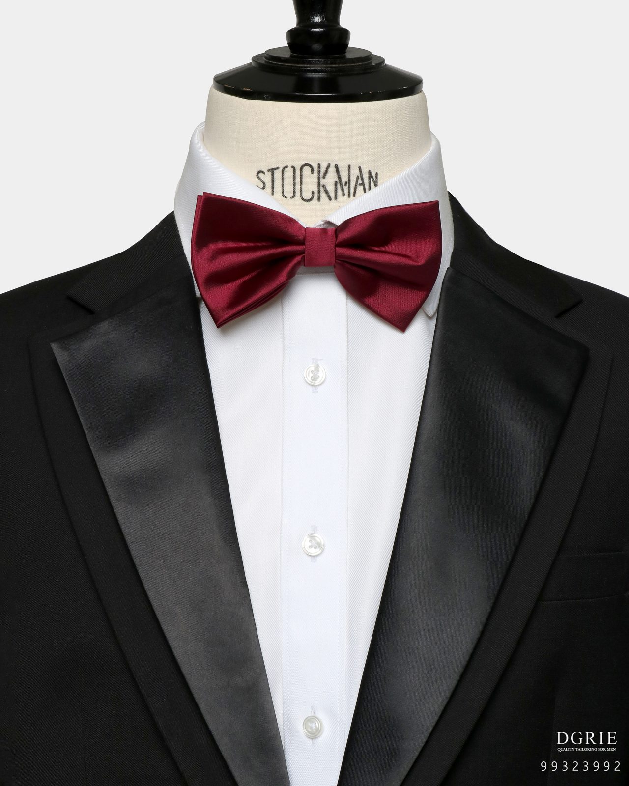 burgundy silk bowtie dgrie 1