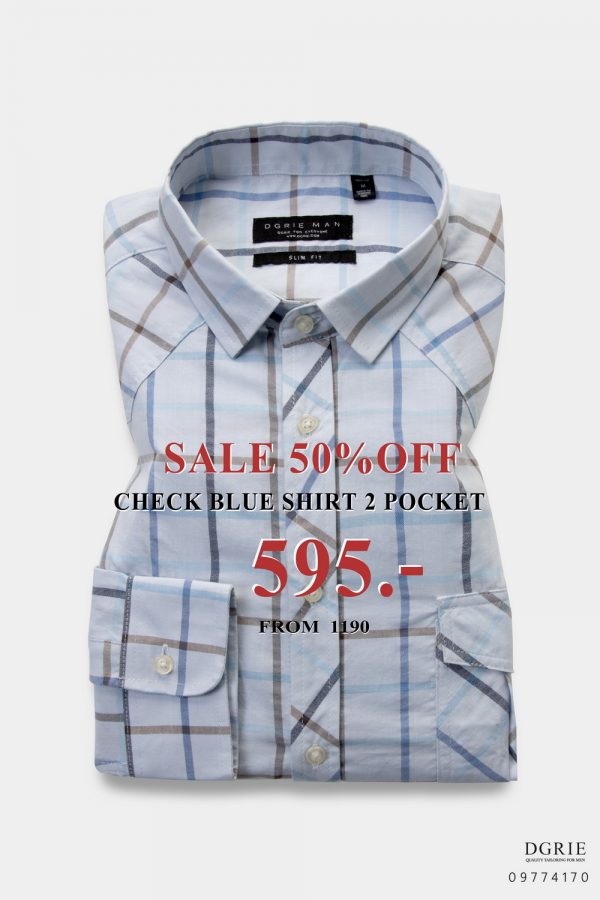 check blue shirt 2 pocket 2 outlet dgrie