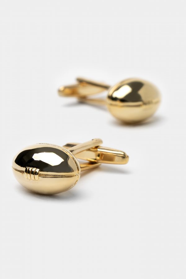 rugby ball gold cufflink dgrie 1