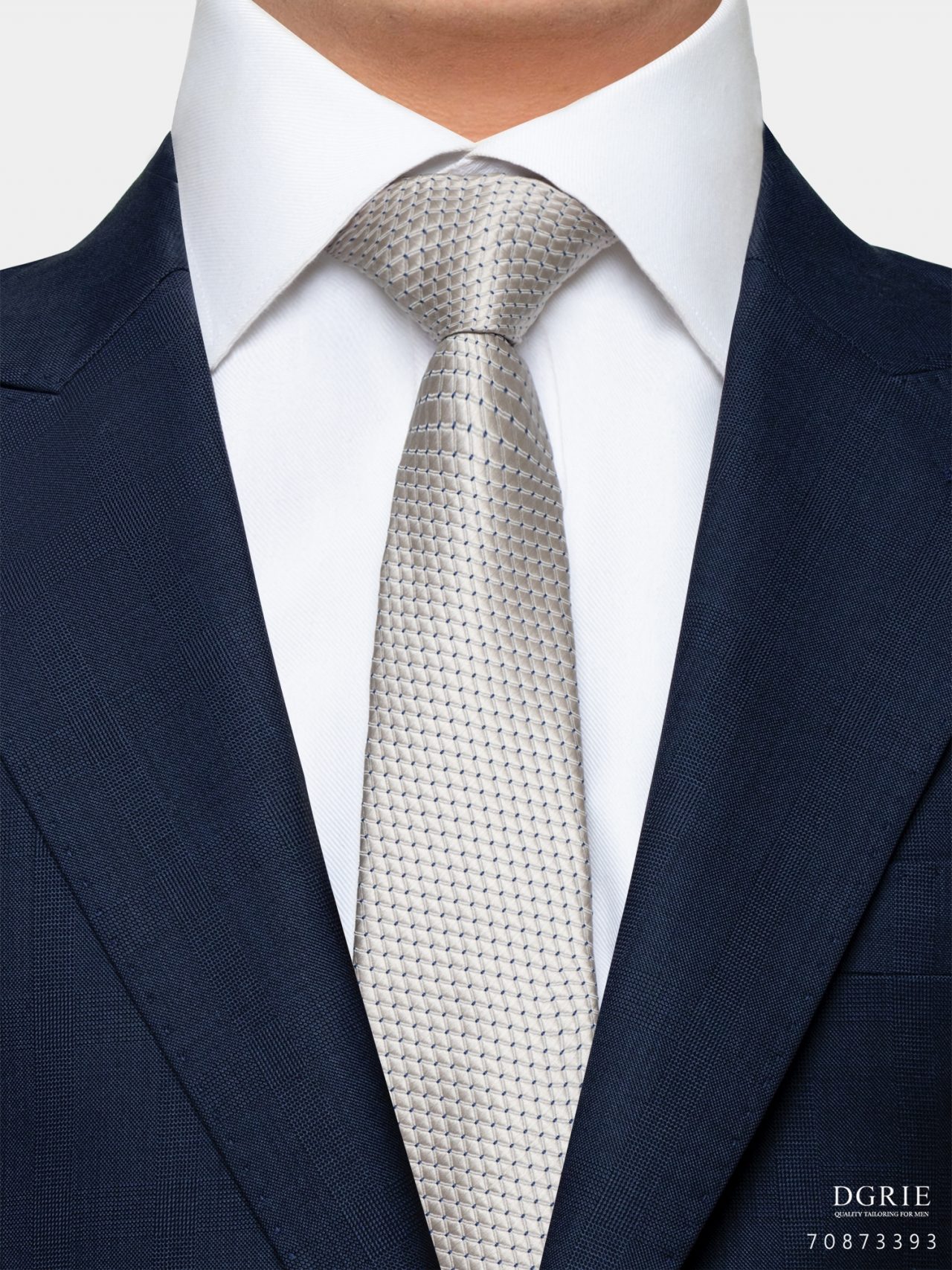 beigeampnavy pokadot two tone necktie dgrie 1