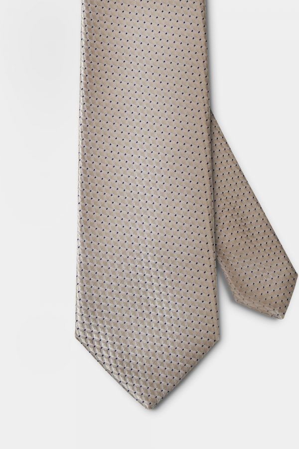 beigeampnavy pokadot two tone necktie dgrie