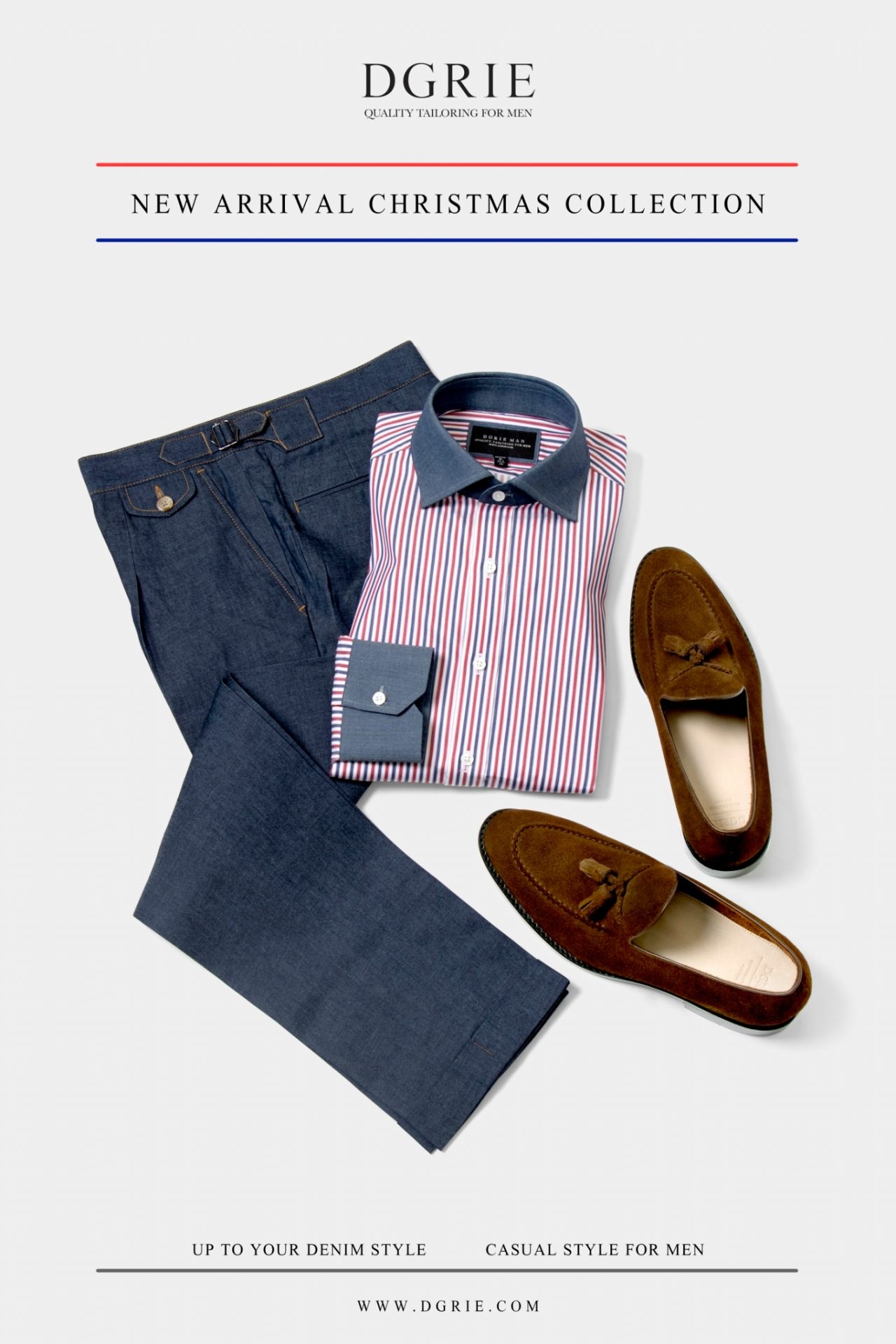 cotton triple tone stripes navy collar nr shirt dgrie 5