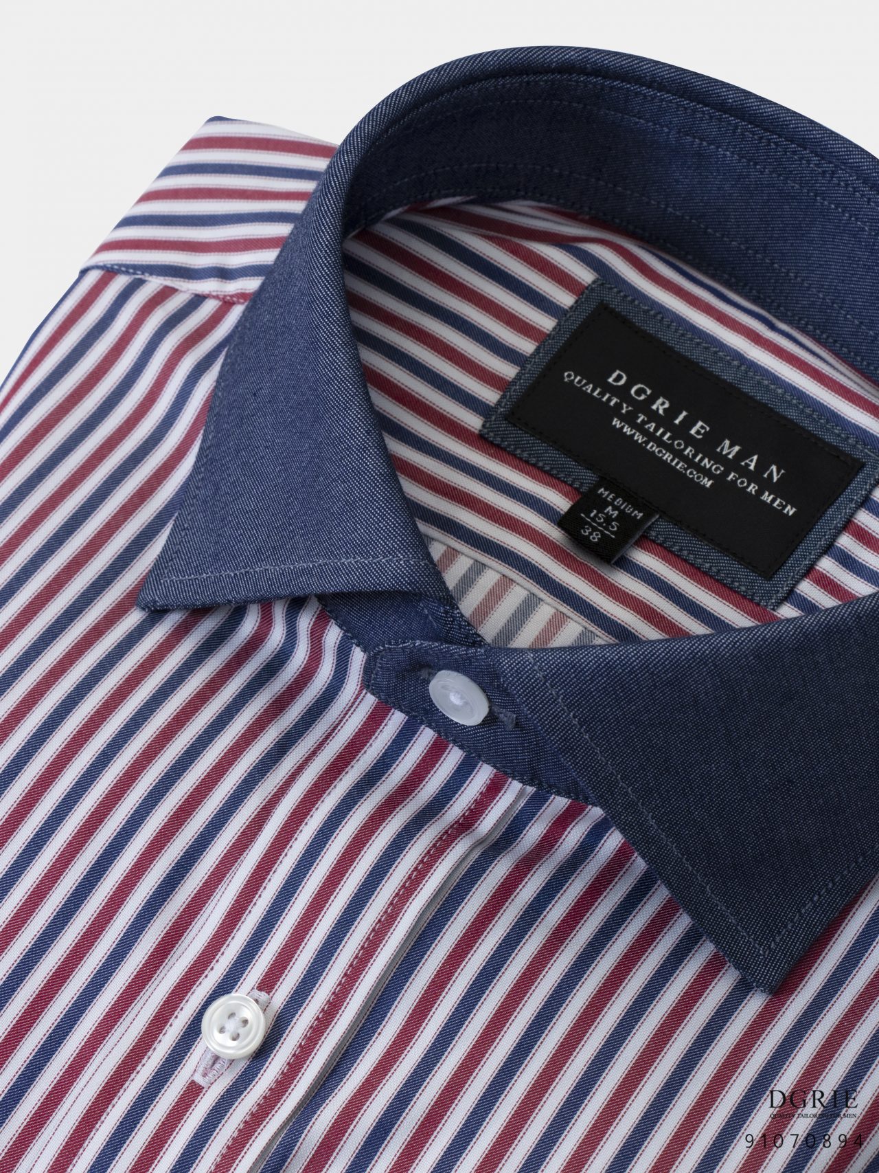 cotton triple tone stripes navy collar nr shirt dgrie 8