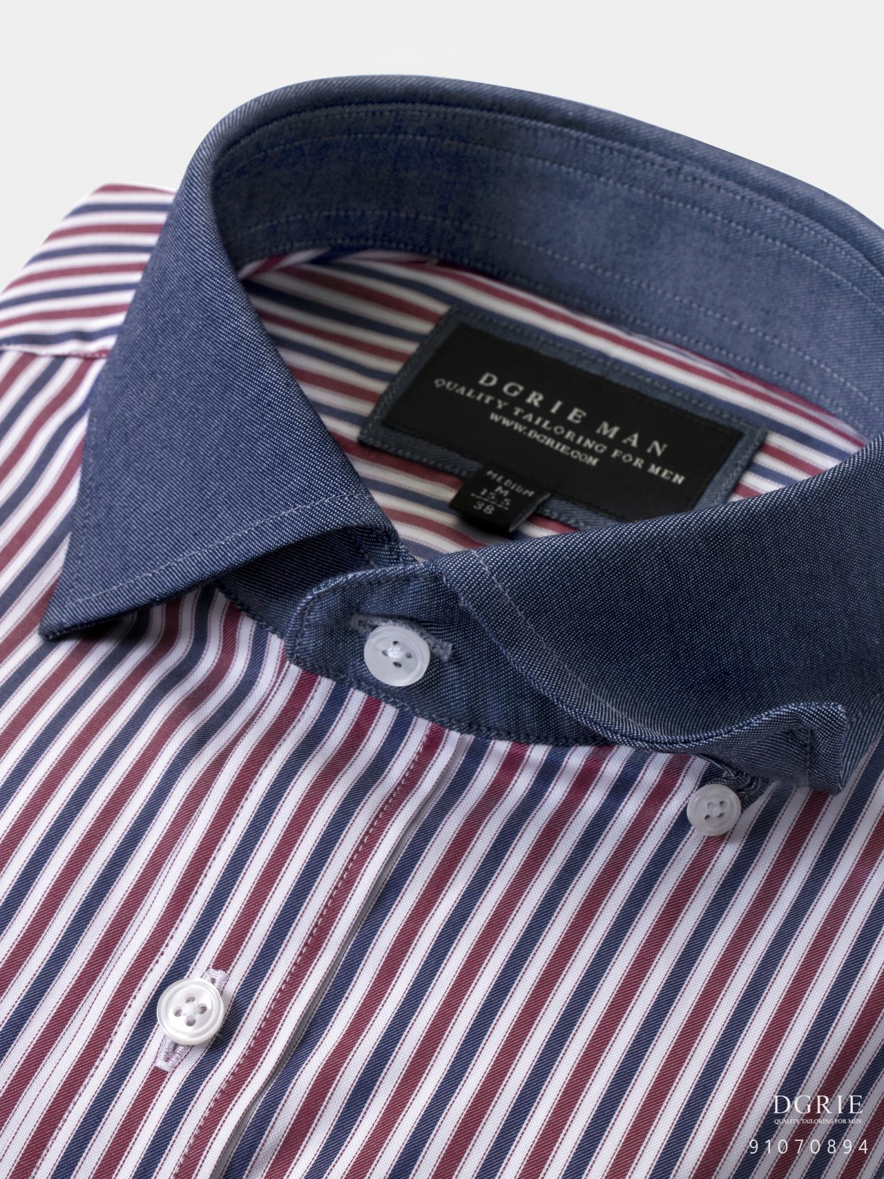 cotton triple tone stripes navy collar nr shirt dgrie 9