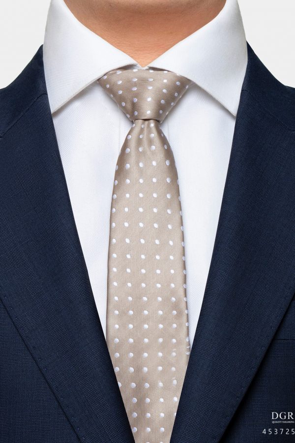 light brown dot white necktie dgrie 1