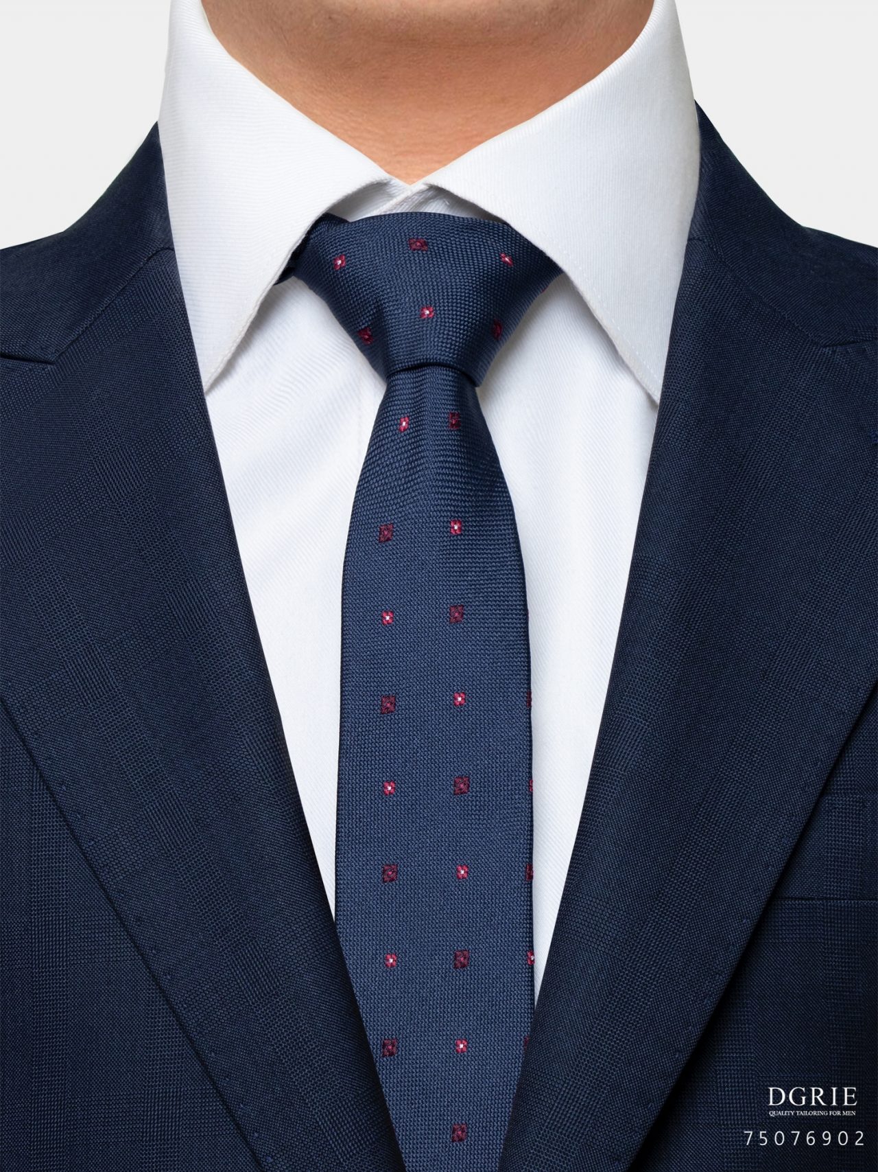 navy flower redampburgundy 3 inch necktie dgrie 1