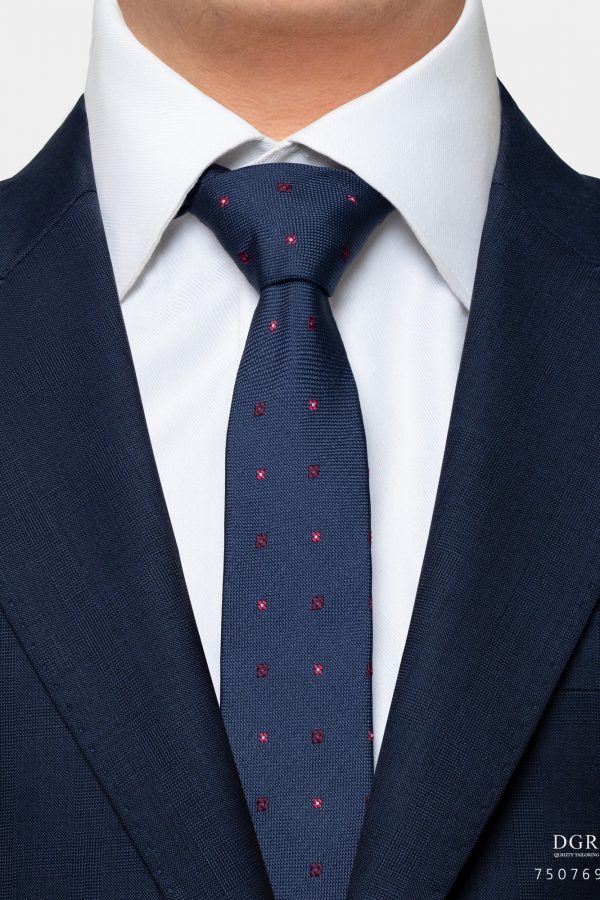 navy flower redampburgundy 3 inch necktie dgrie 1