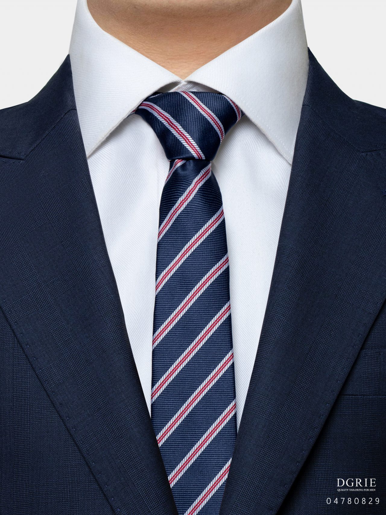 navy stripe redampwhite necktie dgrie 1