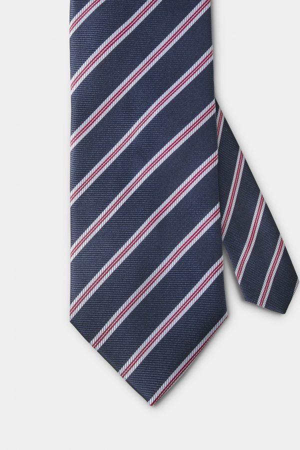 navy stripe redampwhite necktie dgrie