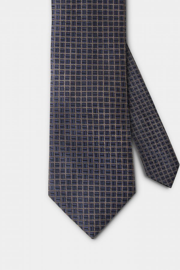 navy yellow check necktie dgrie