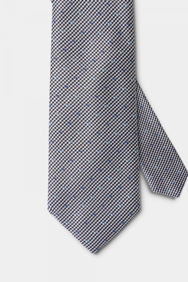 navyampblue dot two tone houndstooth 3 inch necktie dgrie